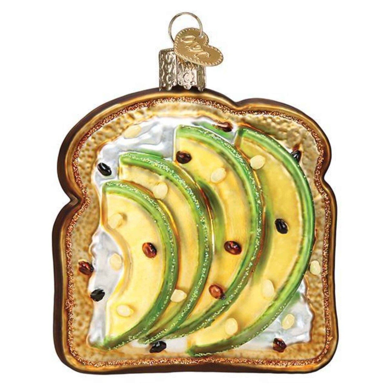 Old World Christmas 3.25 In Avocado Toast Christmas Tree Ornament , Creamy Warm Breakfast